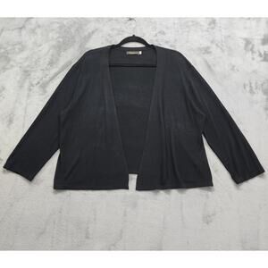 Satuun Sweater Womens XL Black Pure Viscose Lightweight Open Front Crop Cardigan
